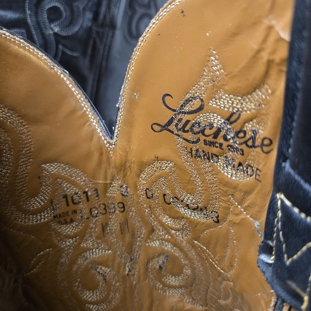 Lucchese Men's Cowhide Western Boots - Round Toe Size 8 - Picture 8 of 8